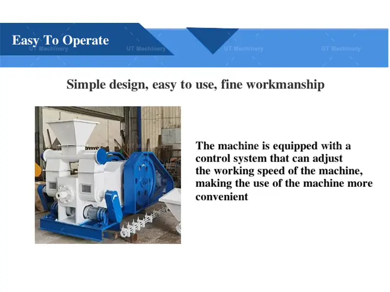 Easy to operate mechanical stamping briquette machine featuring a control system to adjust working speed for convenient use.