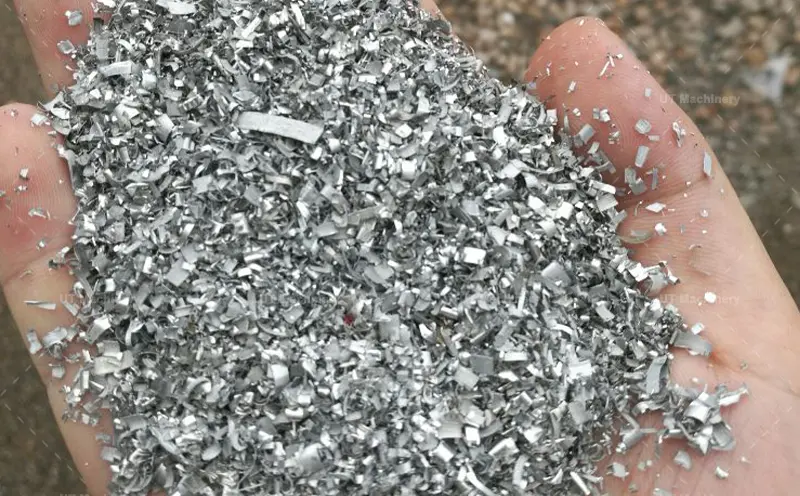 Loose aluminum milling chips and swarf before briquetting process