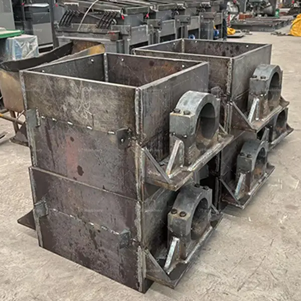 Precision-machined bearing housing components ready for heavy-duty metal shredder assembly.