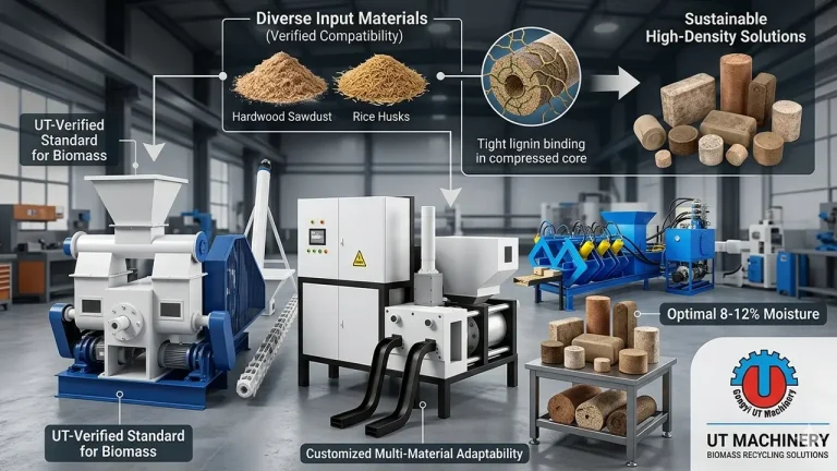 Precision Biomass Briquette Production for Diverse Materials
