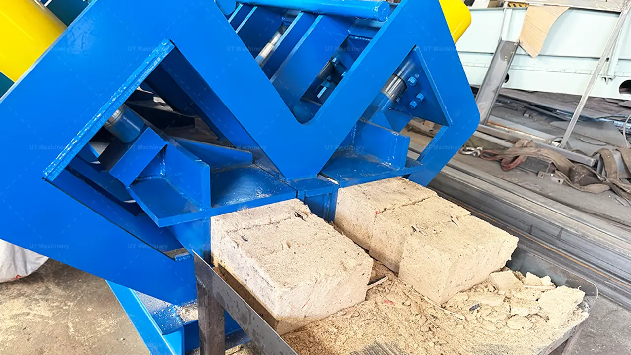 High-density 650g rectangular wood bio-fuel bricks close-up