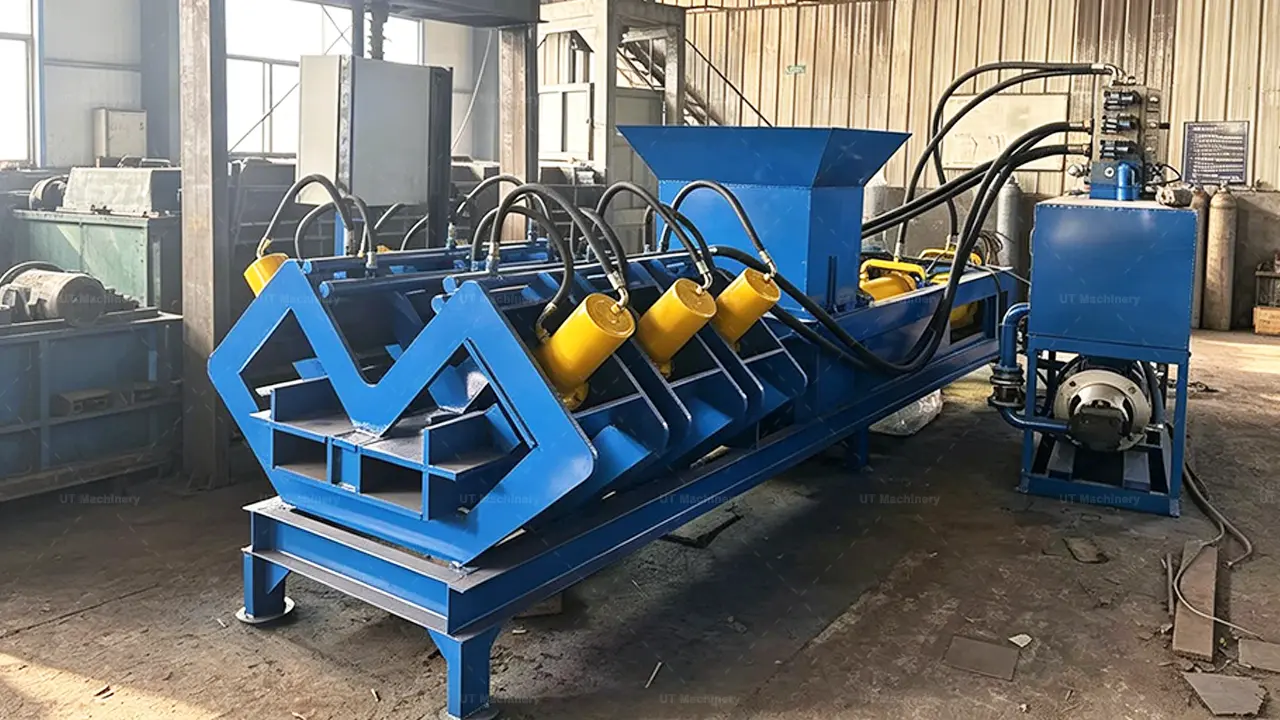 Heavy-duty structure of hydraulic wood chips briquette machine with PLC control