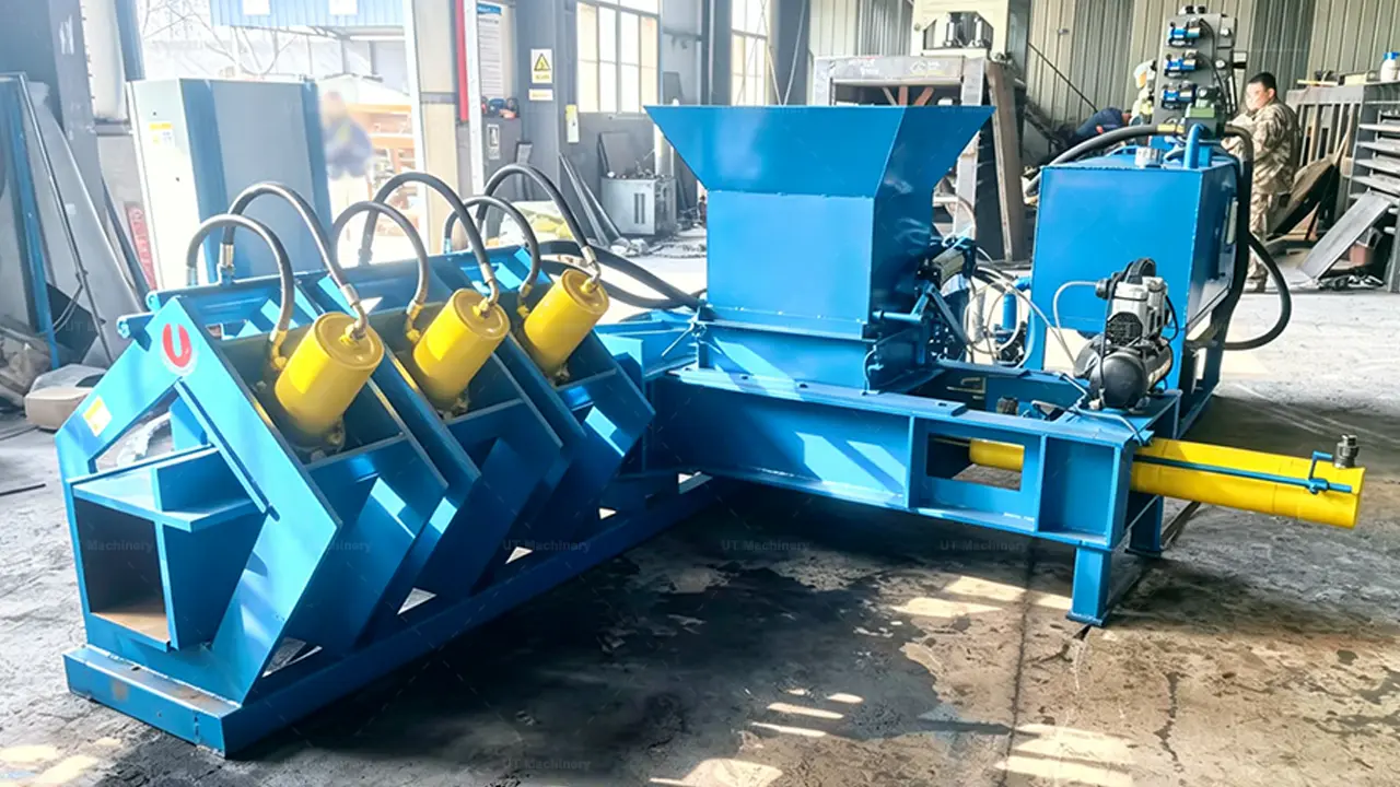 Fully automatic 5kg coco peat briquette press highlighting pneumatic assisted cylinder and heavy alloy steel mold